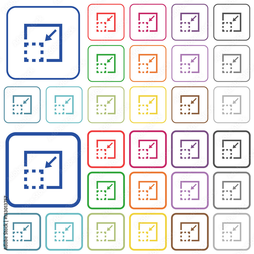 Minimize element outlined flat color icons