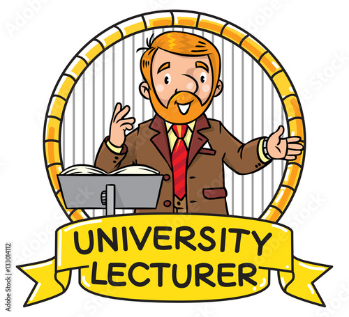 Funny university lecturer. Emblem