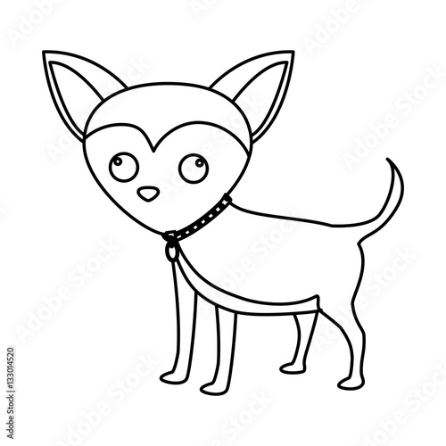 cute dog icon over white background. vector illustration