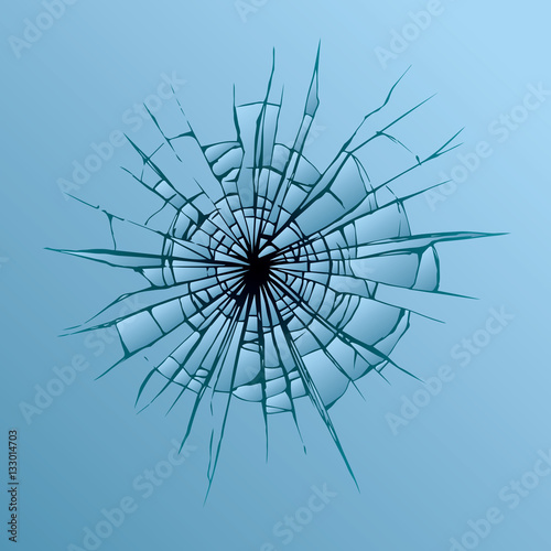 Broken glass. Vector drawing