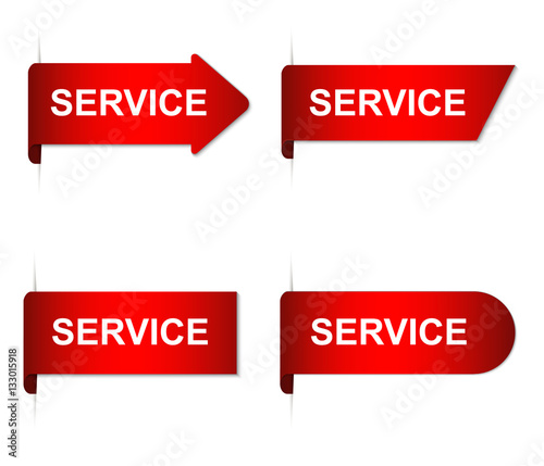 SERVICE red stickers set