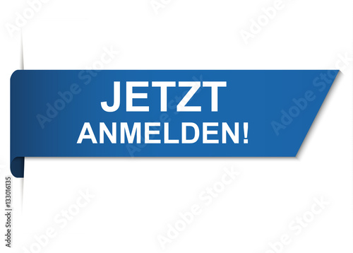Jetzt Anmelden blaues Lesezeichen