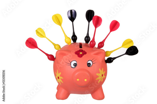 Принти на полотні Piggybank with Darts