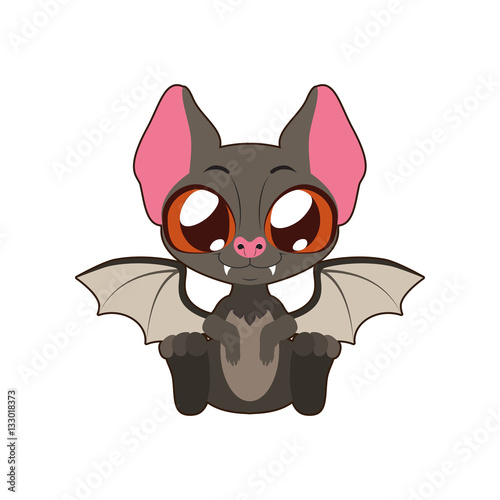Cute bat vector illustration art in flat color