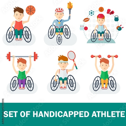 set of handicapped athlete