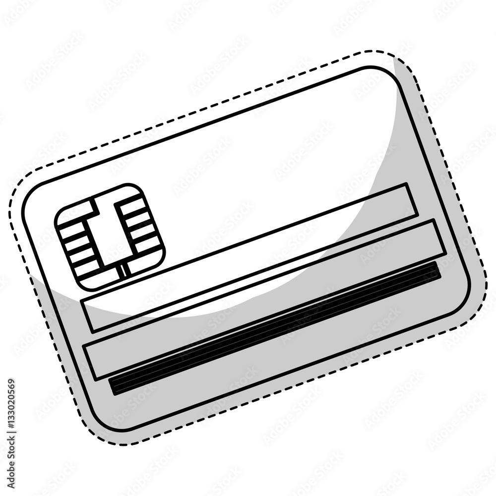 Fototapeta premium credit card icon over white background. mobile payments design. vector illustration
