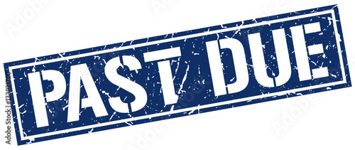 past due square grunge stamp