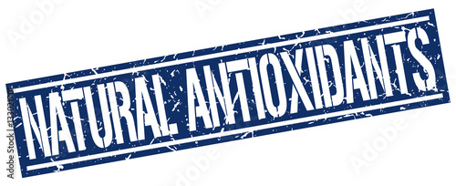 natural antioxidants square grunge stamp