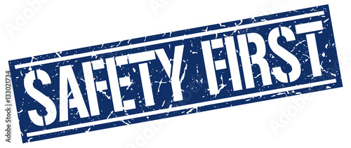 safety first square grunge stamp