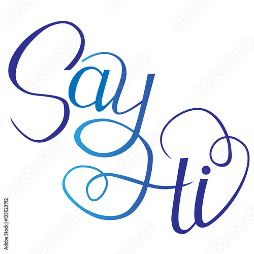 Hand drawn phrase Say Hi. Lettering design for posters, t-shirts, cards, invitations, stickers, banners, advertisement.