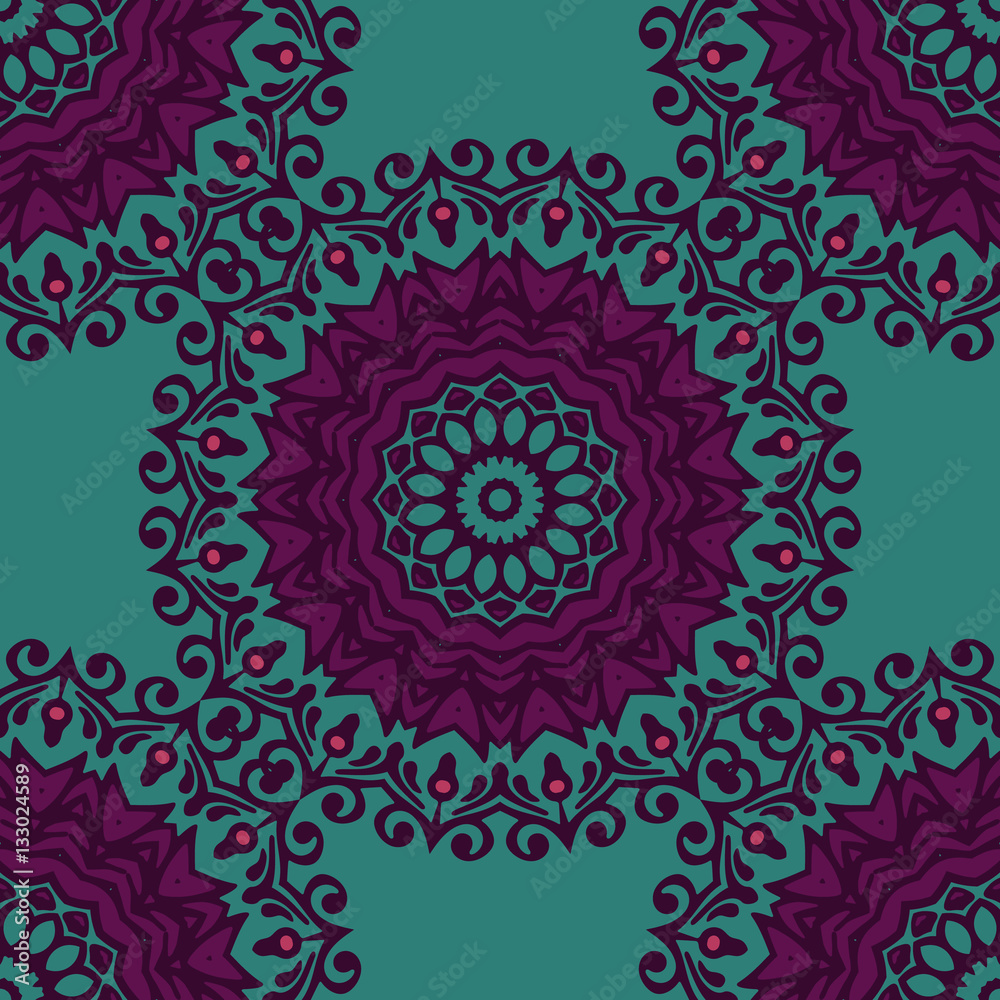 Seamless Pattern circle mandala Ornament.