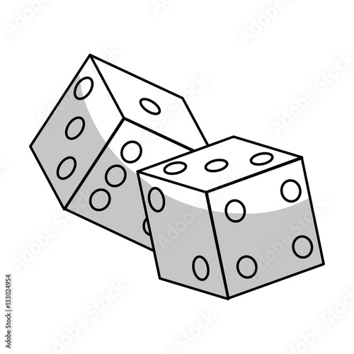 pair of dices icon over white background. vector illustration