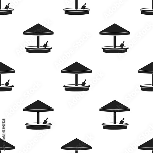Sandbox icon in black style isolated on white background. Play garden pattern stock vector illustration.