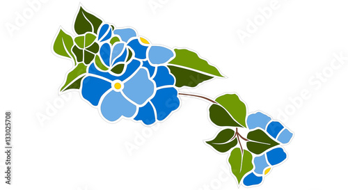 fiore blu liberty