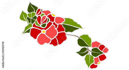 fiore rosso liberty