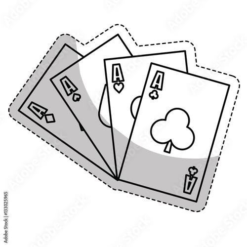poker cards icon over white background. gambling games design. vector illustration