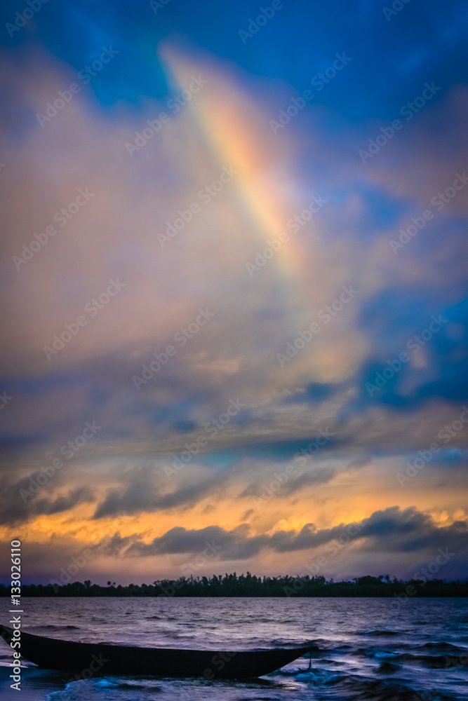 Rainbow over the ocean