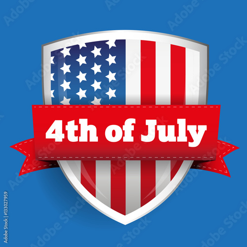 4th of July - shield with flag