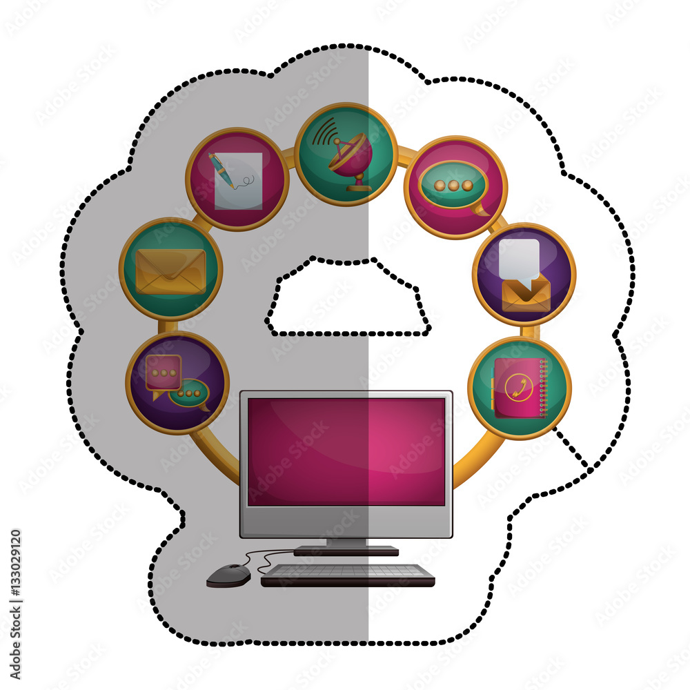 Computer and media icon. Device gadget technology and electronic theme. Isolated design. Vector illustration Computer and media icon. Device gadget technology and electronic theme. Isolated design. Vector illustration