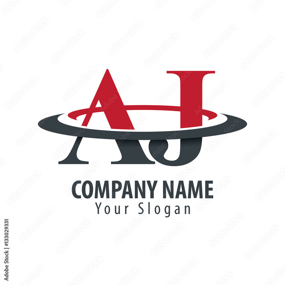 Initial Letter With Overlapping Swoosh Circle Stock Vector | Adobe Stock
