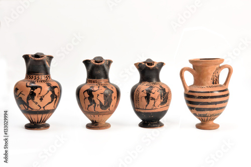 collection of original Greek vase from archaeological excavation
