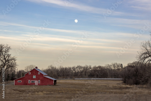 Barn & Moonrise