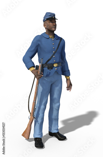 Slika na platnu African American Civil War Union Soldier Standing