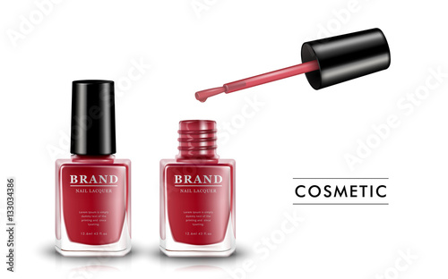 Red nail lacquer template
