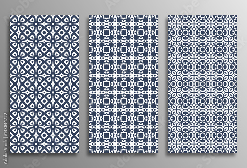 Set vintage universal different seamless eastern patterns