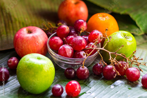 Mixed fresh fruits for healthy eating and dieting