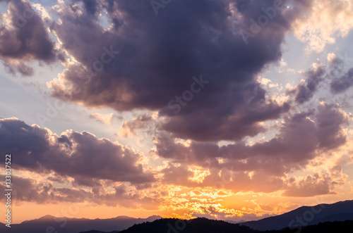 Beautiful colorful of cloudscape in sunset © kedsirin