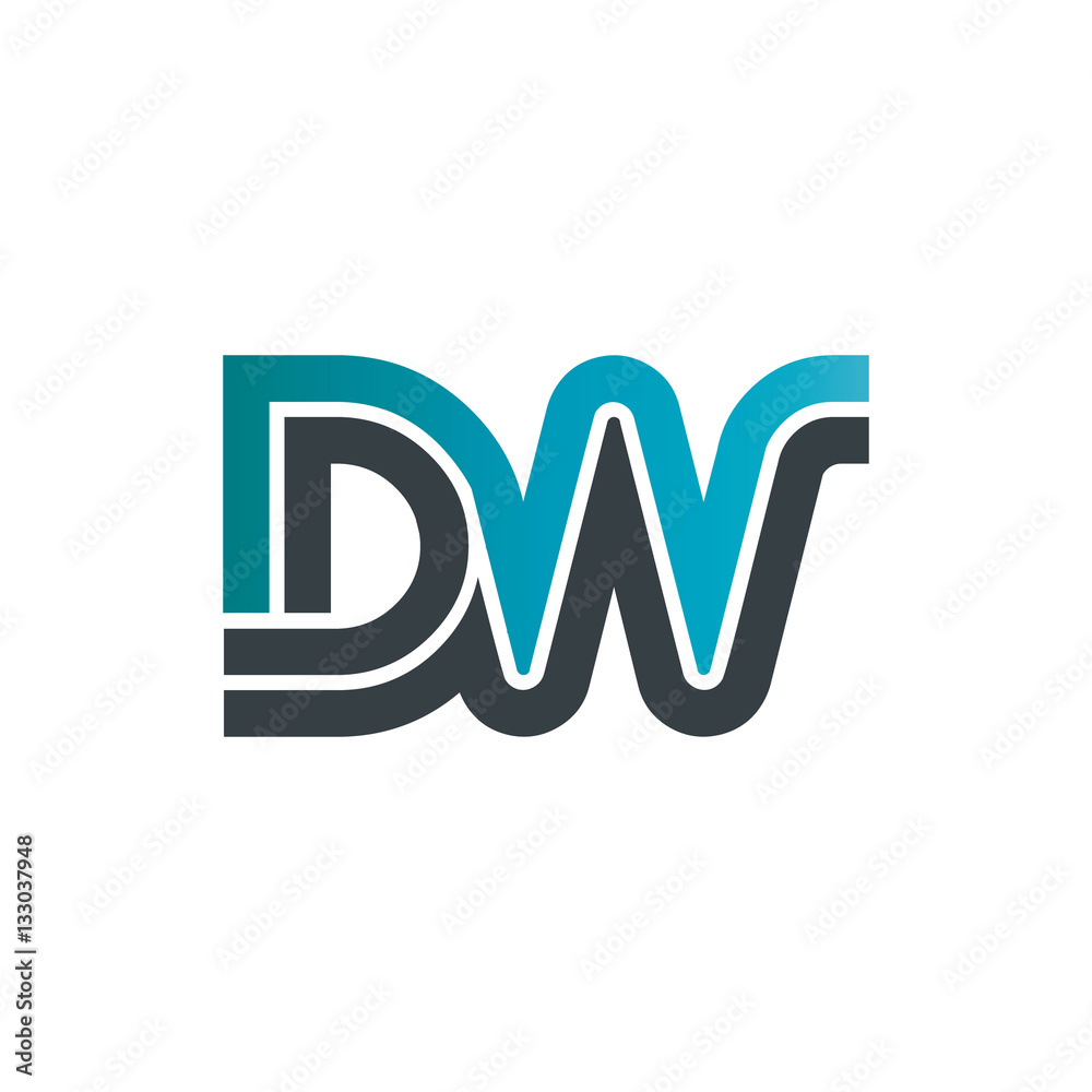 Initial Letter DW Linked Design Logo Initial Letter DW Linked Design Logo