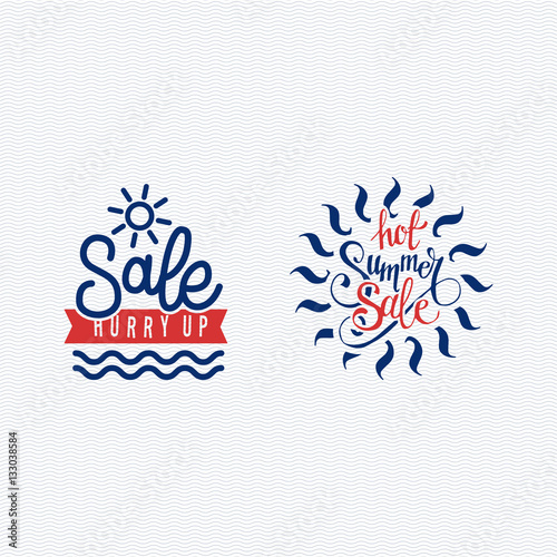 Summer sale badge vector.