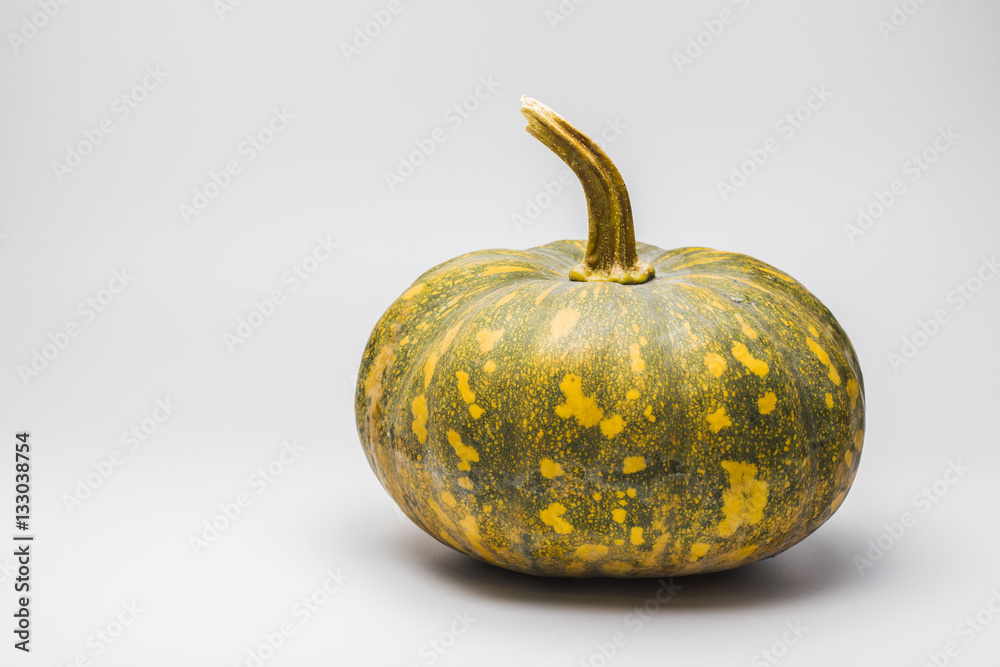 Fresh pumpkin on white background, vegetable and raw food.