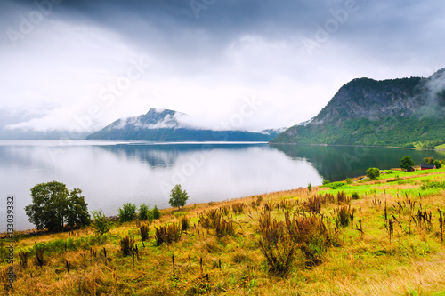 Stunning views of the fjord. The county of More og Romsdal. Norway