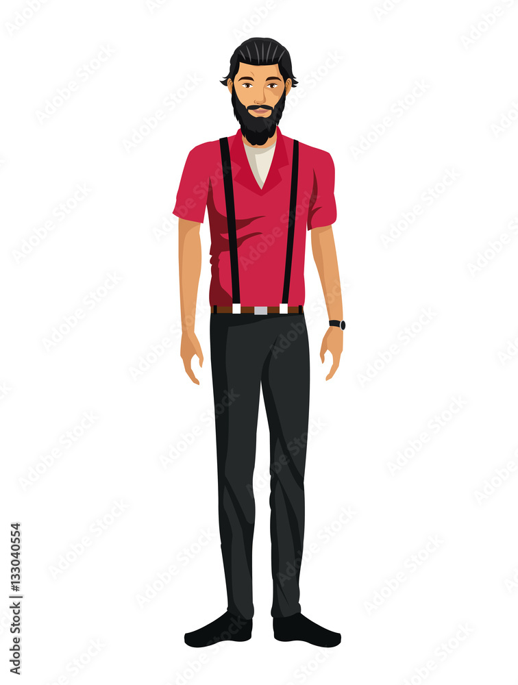 man casual fashion bearded hipster clothes vector illustration eps 10 man casual fashion bearded hipster clothes vector illustration eps 10