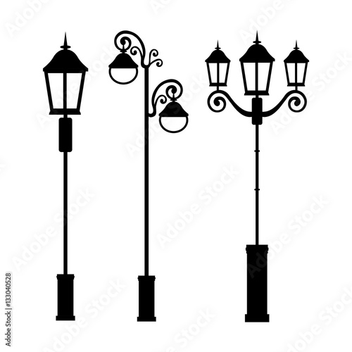 retro embellished street lamp icon image vector illustration design 