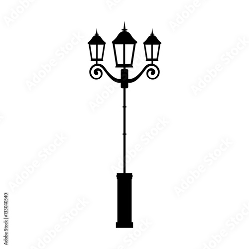 retro embellished street lamp icon image vector illustration design 
