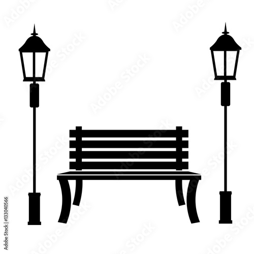 park bench icon image vector illustration design 