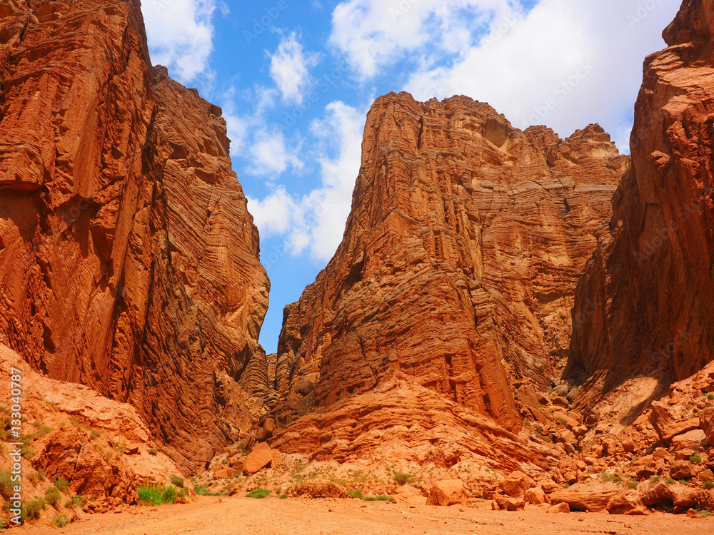 Fototapeta premium Tianshan Mysterious Grand Canyon entrance,Xinjiang,Uygur Zizhiqu, China..