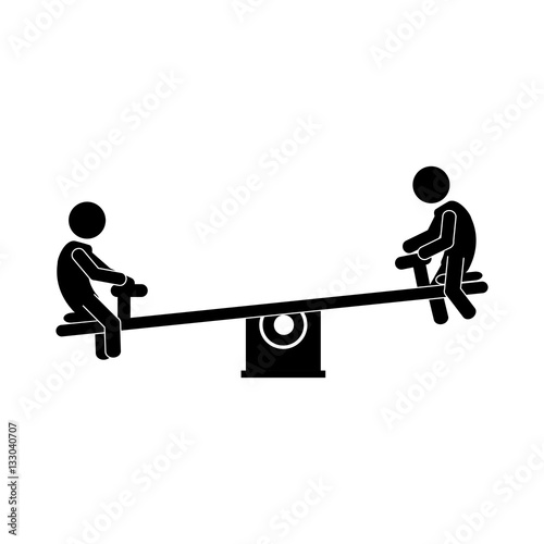 seesaw playground related icon image vector illustration design 