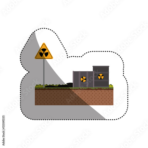 Barrel and biohazard icon. Pollution environment and ecology theme. Isolated design. Vector illustration