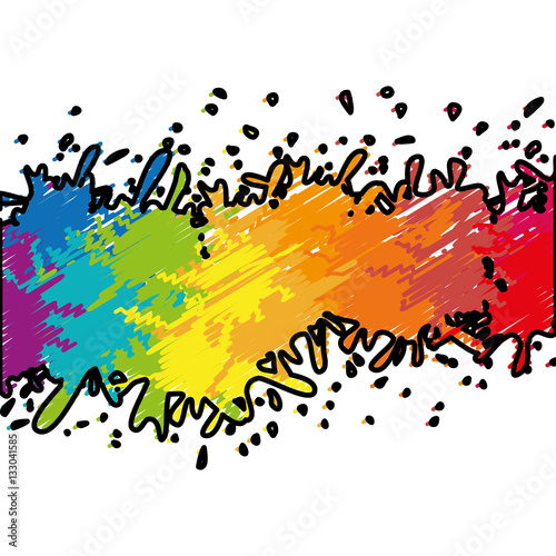 colorful paint splash over white background. vector illustration
