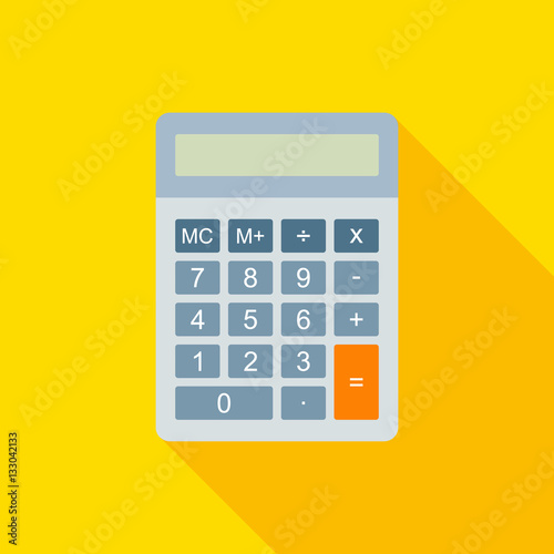 Flat Calculator Vector Illustration With Long Shadow