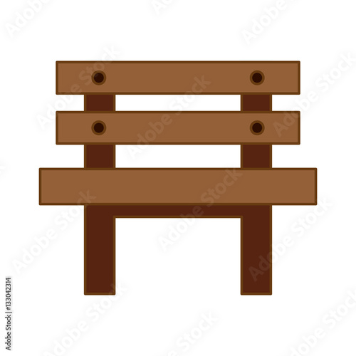 park bench icon over white background. colorful design. vector illustration © djvstock