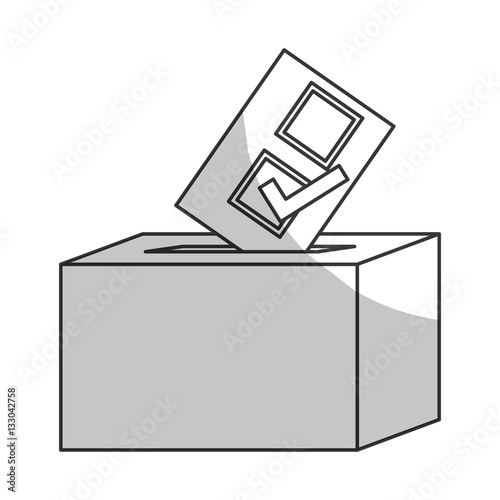 box of vote with voting card icon over white background. vector illustration