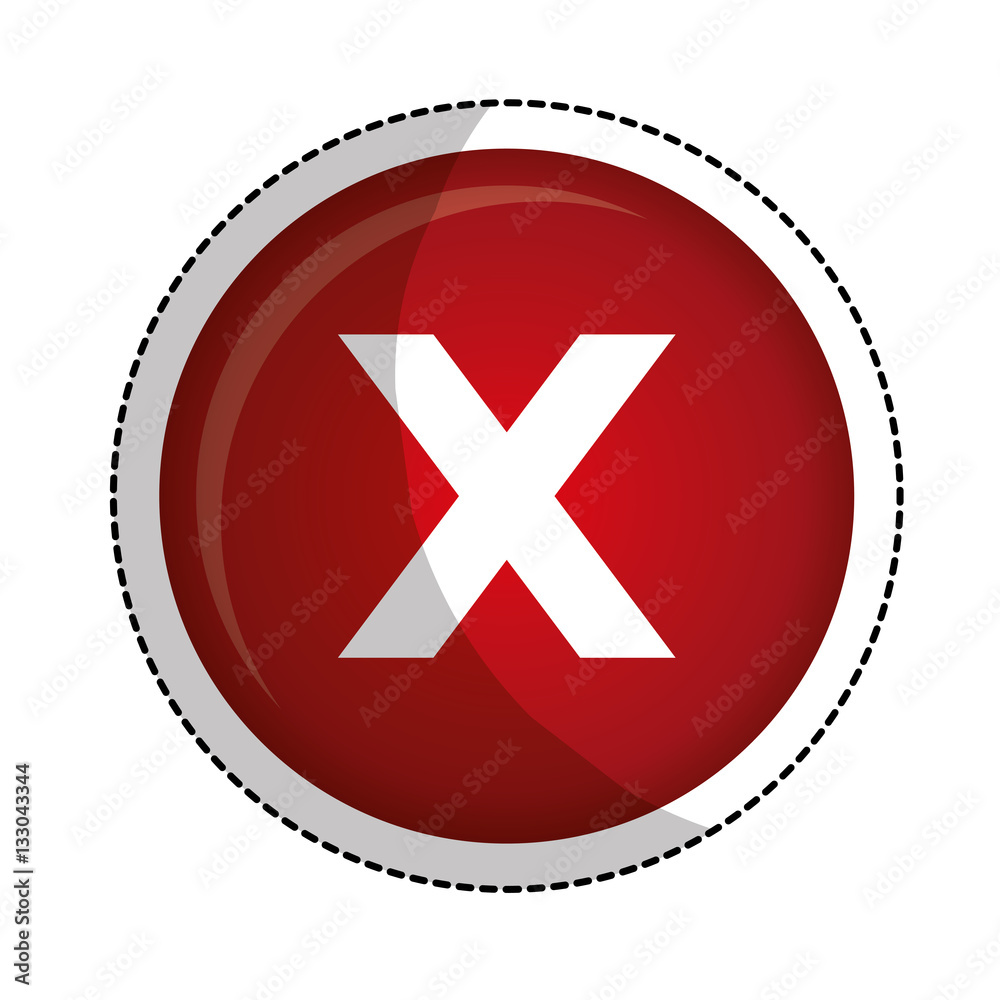 button with wrong mark icon over white background. colorful design. vector illustration button with wrong mark icon over white background. colorful design. vector illustration