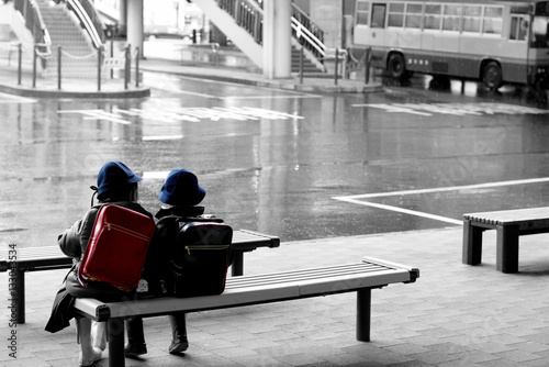 Japanese Kids on a Bench