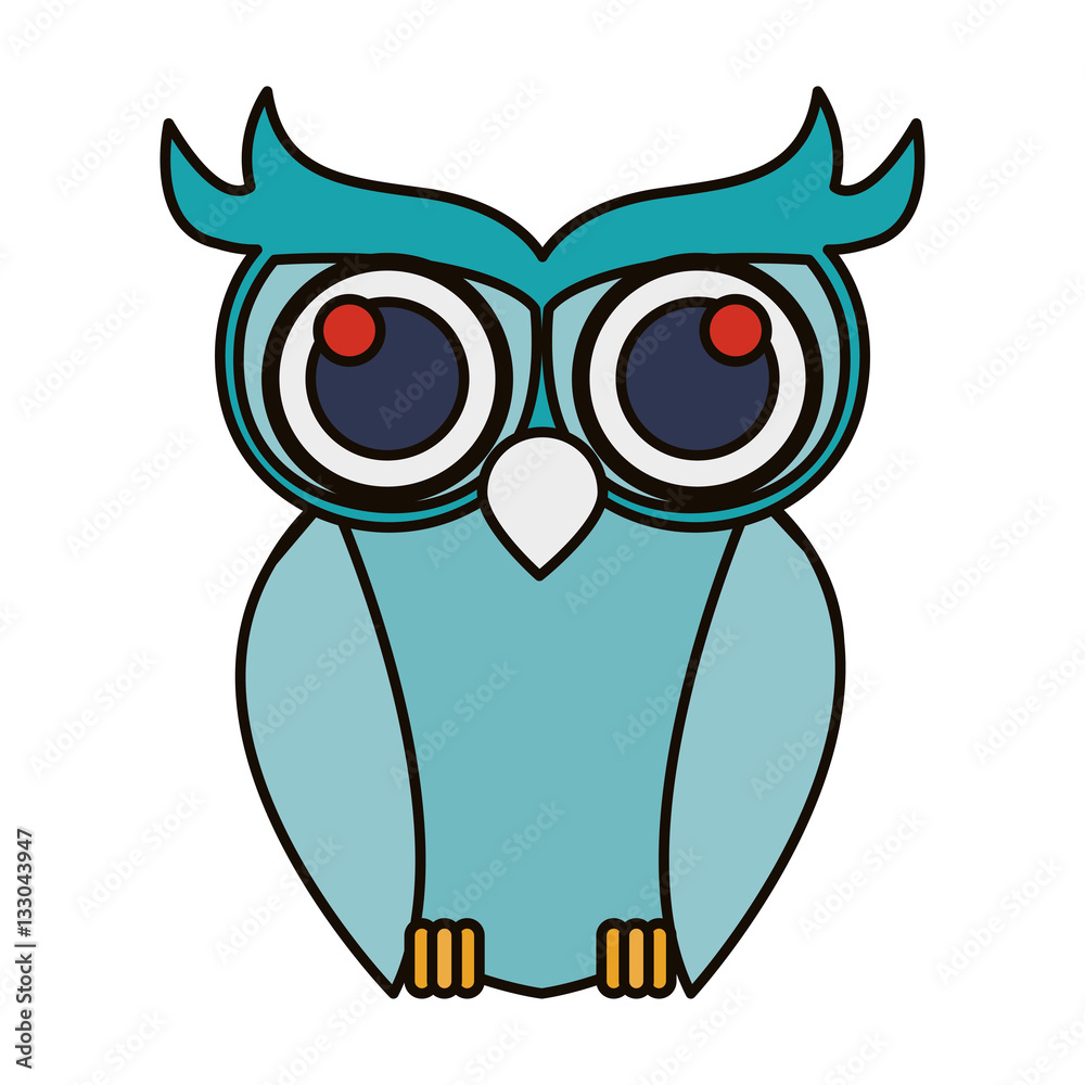 Fototapeta premium Owl cartoon icon. Bird animal and nature theme. Isolated design. Vector illustration