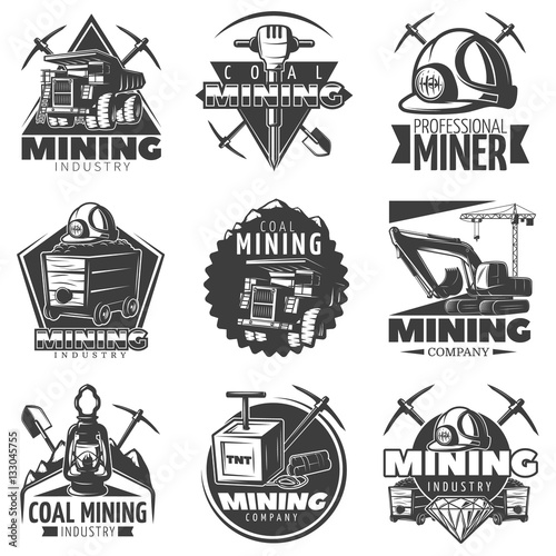 Vintage Mining Labels Set